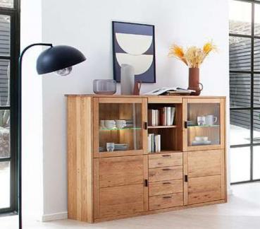 Highboard VERNO 4 Türen/4 Schubladen Wildeiche massiv geölt